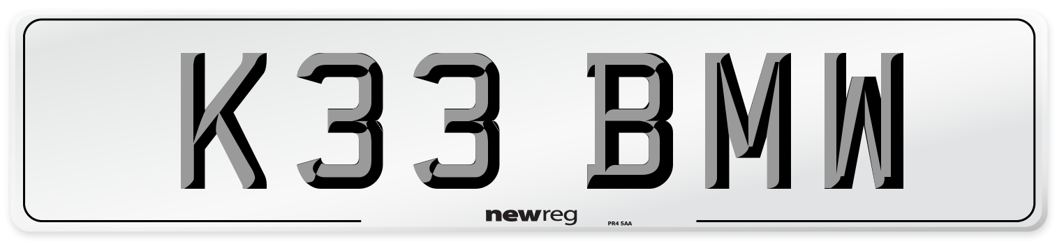 K33 BMW Number Plate from New Reg
